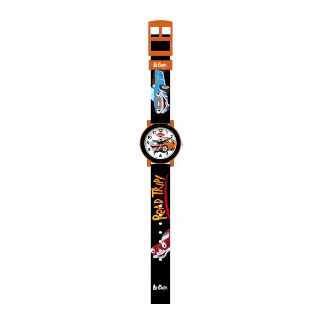 Lee Cooper - Kids White Dial Analog Watch - Black/Orange - 30 mm