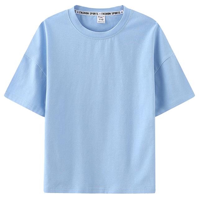 Mei Stylish - Kids Solid Short Sleeve T-Shirt - Blue