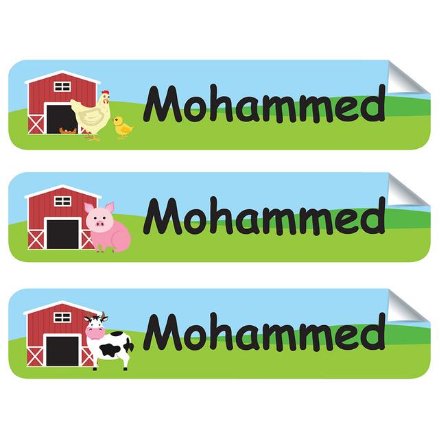 Mylabels - Personalized Iron On Labels - Cute Animal Farm - Pack of 50