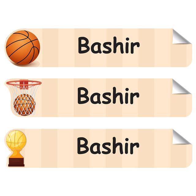 Mylabels - Personalized Iron On Labels - Basketball - Pack of 50