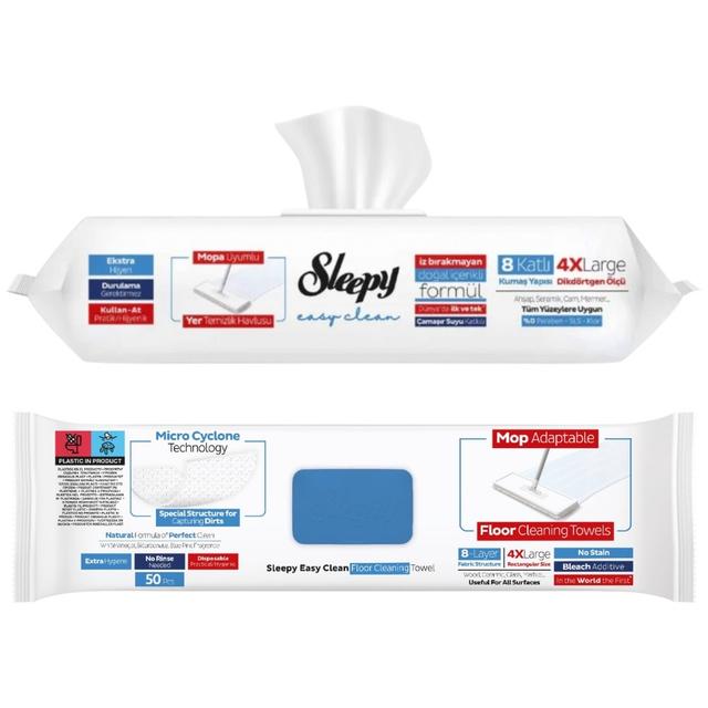 Sleepy - Mop Compatible Cleaning Wipes - Bleach - 50 Pcs