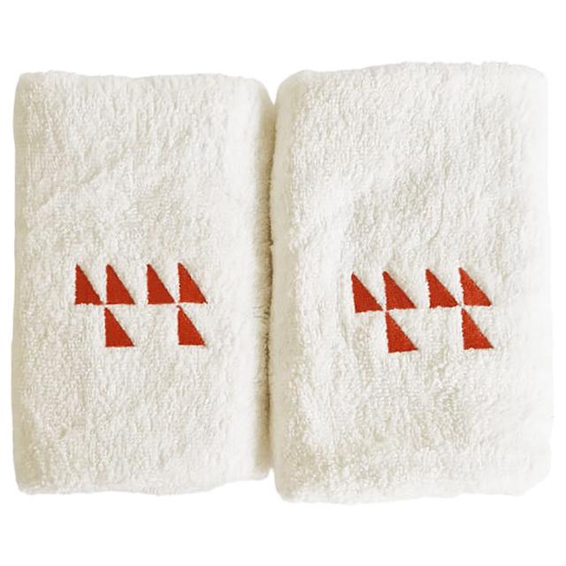 Aiida - Trillium Egyptian Guest Towel Set - White/Orange - Pack of 2