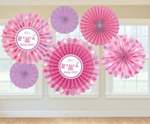 Shower With Love Girl Paper Fan Decorations