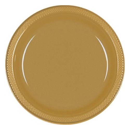 Gold Sparkle Plastic Plates 9in