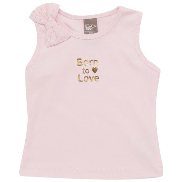 Little Kangaroos - Baby Girl Sleeveless T-Shirt - Baby Pink