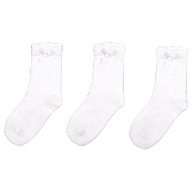 Genius - 3pc-Set - Girls Cuff Socks - White 