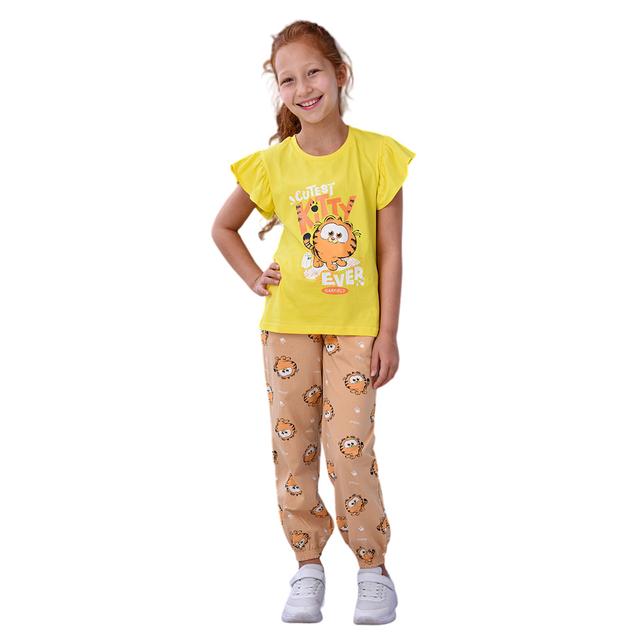 Garfield - 2pc-Set - Girl T-Shirt w/ Harem Pants - Yellow/Tan