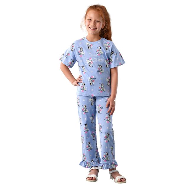 Disney - 2pc-Set - Half Sleeve Top w/ Wide Leg Pants - Blue