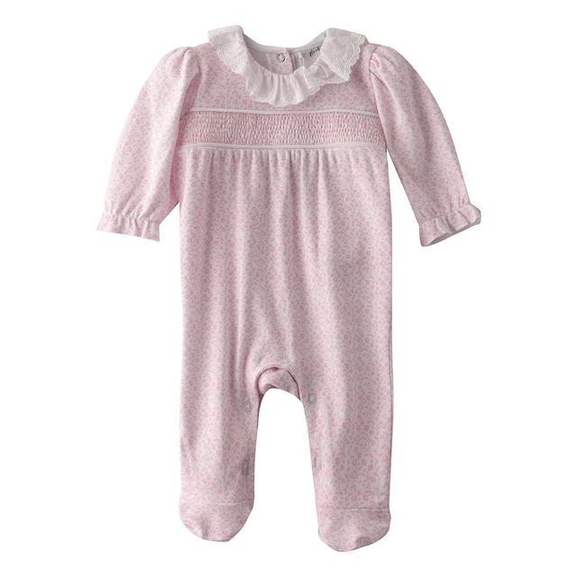 Rock A Bye Baby - Baby Girl Floral Closefeet Sleepsuit - Pink