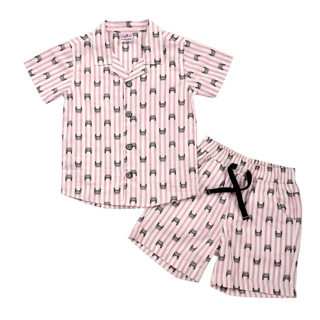 Smart Baby - 2pc-Set - Baby Boy Cuban Collar Shirt w/ Bermuda Shorts