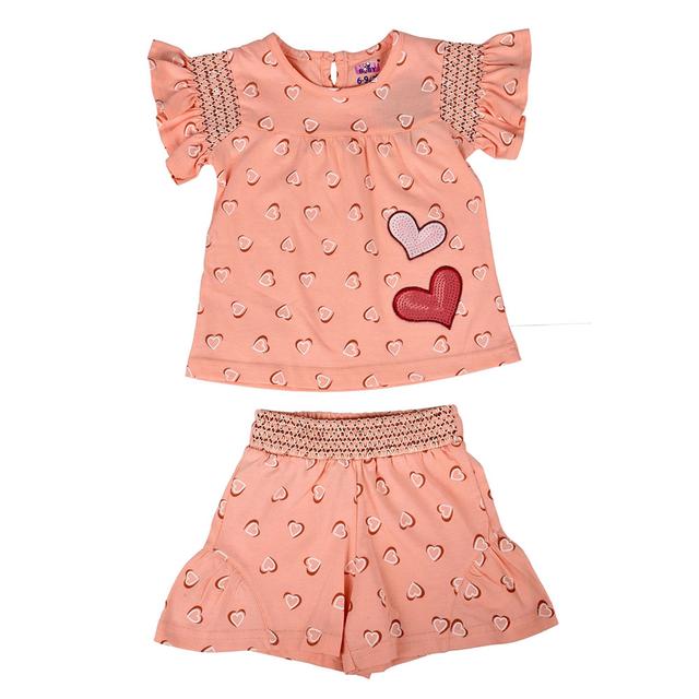 Smart Baby - 2pc-Set - Baby Girl Top w/ Shorts - Rose Peach