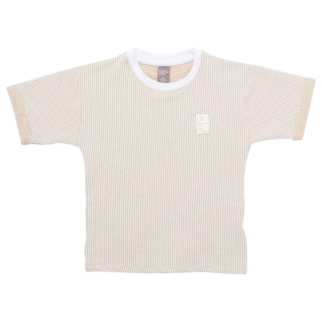 Little Kangaroos - Boy Round Neck Half Sleeve T-Shirt - Fawn