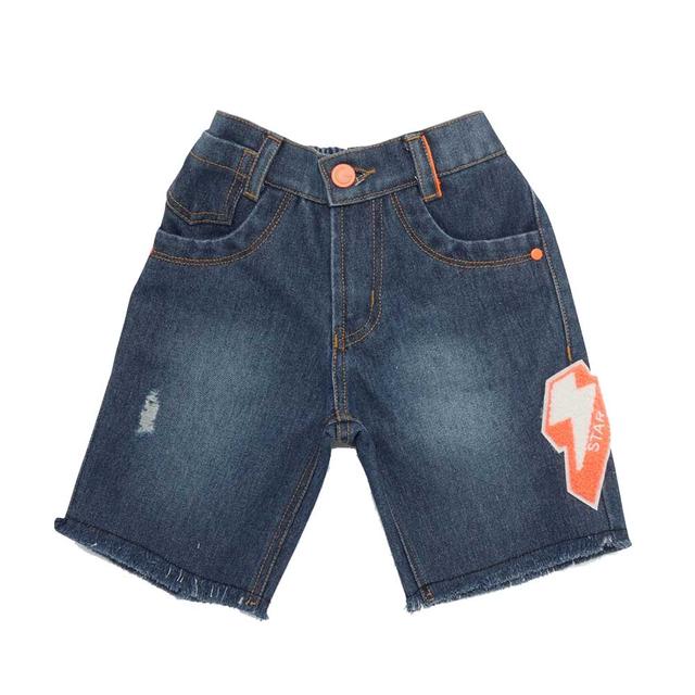 Little Kangaroos - Boy Button Up Denim Shorts - Dark Blue