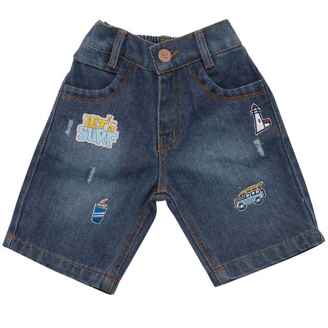 Little Kangaroos - Boy Semi Elasticated Button-Up Denim Shorts - Dark Blue