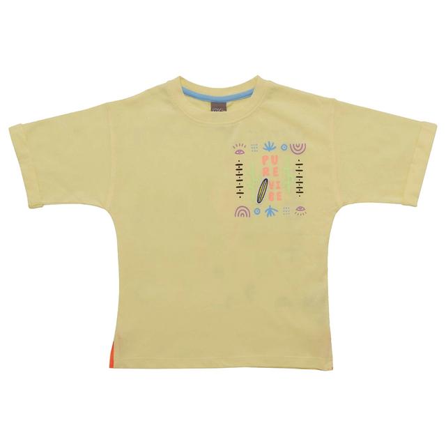 Little Kangaroos - Boy Round Neck Pure Vibe T-Shirt - Yellow