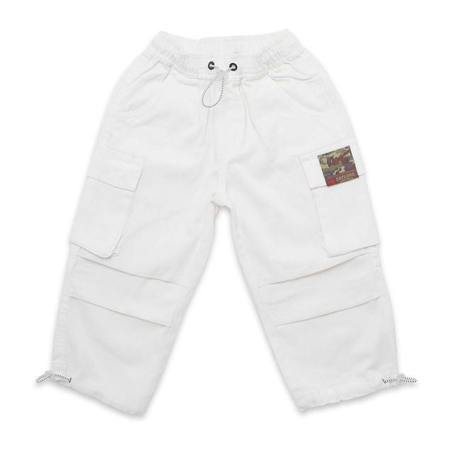 Little Kangaroos - Boy Full Elastic Parachute Pants - White