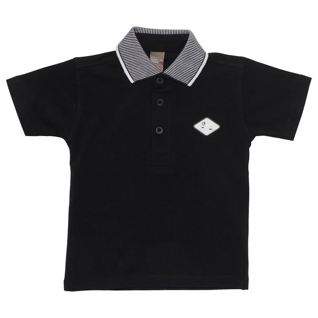 Little Kangaroos - Boy Half Sleeve Polo T-Shirt - Black