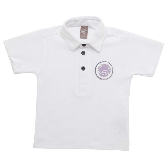 Little Kangaroos - Boy Collar Neck Half Sleeve Polo T-Shirt - White