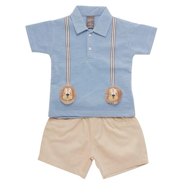 Little Kangaroos - 2pc-Set - Baby Boy Polo T-Shirt & Shorts - Blue