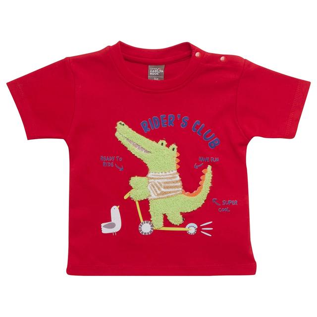 Little Kangaroos - Baby Boy Dino Round Neck T-Shirt - Red