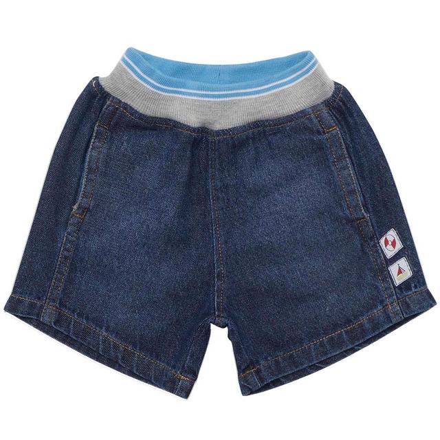 Little Kangaroos - Baby Boy Full Elastic Denim Shorts - Dark Blue