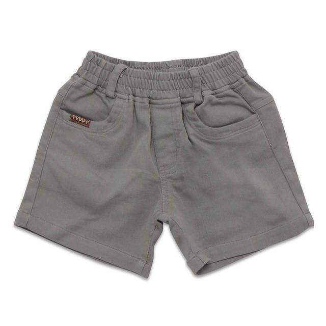 Little Kangaroos - Baby Boy Full Elastic Denim Shorts - Grey