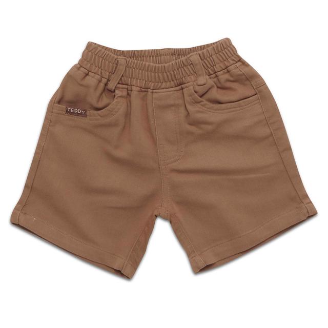 Little Kangaroos - Baby Boy Full Elastic Denim Shorts - Brown