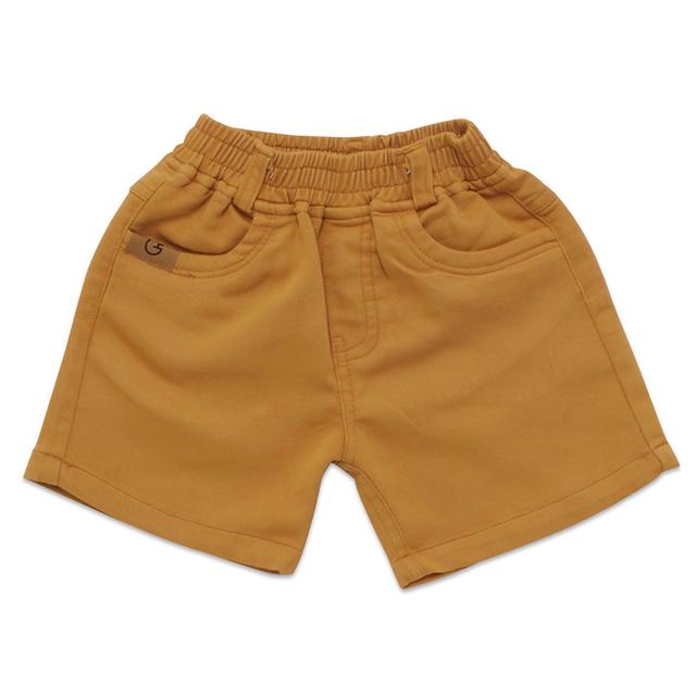 Little Kangaroos - Baby Boy Full Elastic Denim Shorts - Khaki