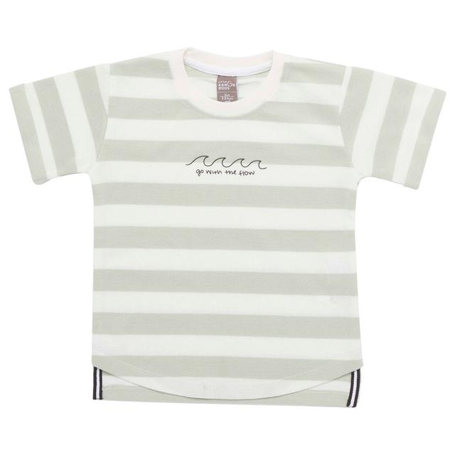 Little Kangaroos - Boy Round Neck Half Sleeve Striped T-Shirt - Pista