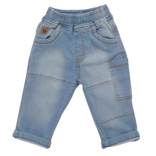 Little Kangaroos - Baby Boy Full Elastic Denim Jeans - Light Blue