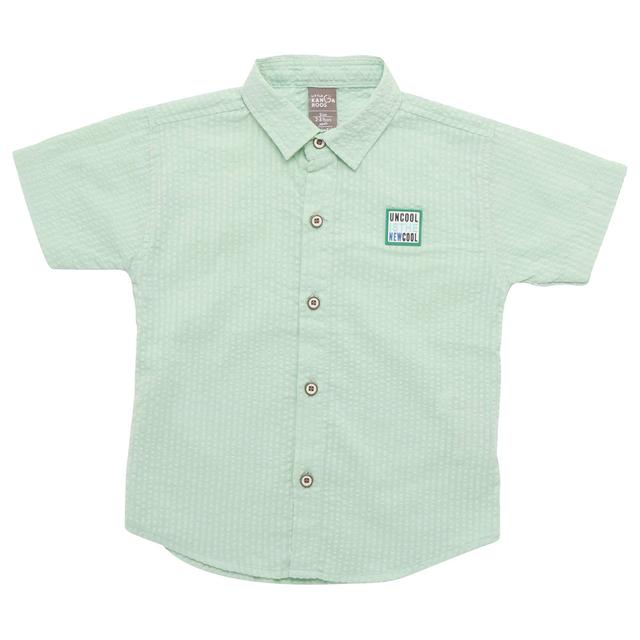 Little Kangaroos - Boy Collar Neck Half Sleeve Shirt - Green