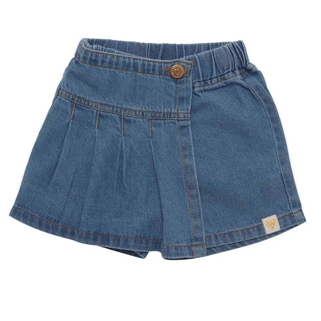 Little Kangaroos - Girl Semi Elastic Denim Skort - Light Blue