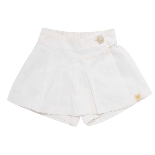 Little Kangaroos - Girl Button-Up Woven Skort - White