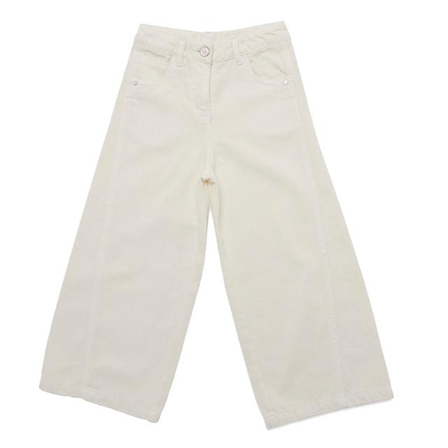 Little Kangaroos - Girl Semi Elastic Wide Legged Pants - Off White