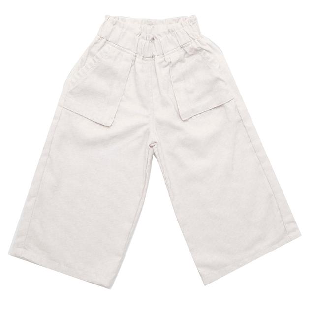 Little Kangaroos - Girl Full Elastic Linen Pants - White