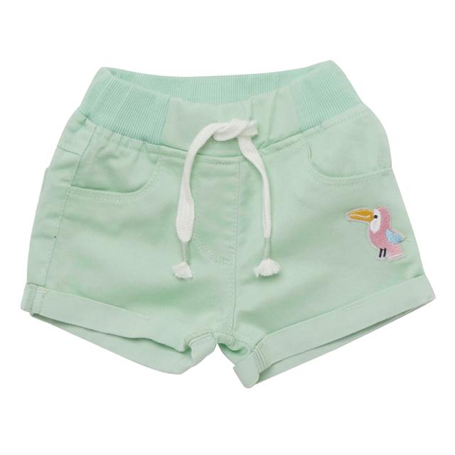 Little Kangaroos - Baby Girl Full Elastic Denim Shorts - Pista