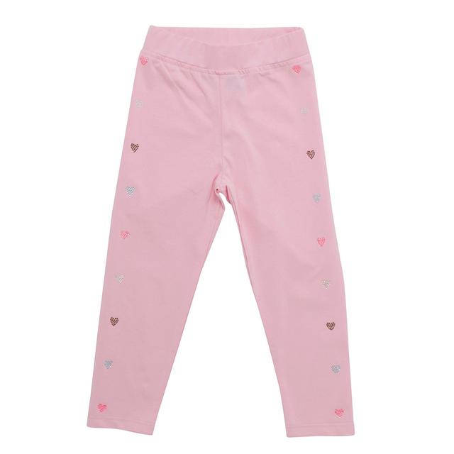 Little Kangaroos - Girl Plain Elasticated Leggings - Pink