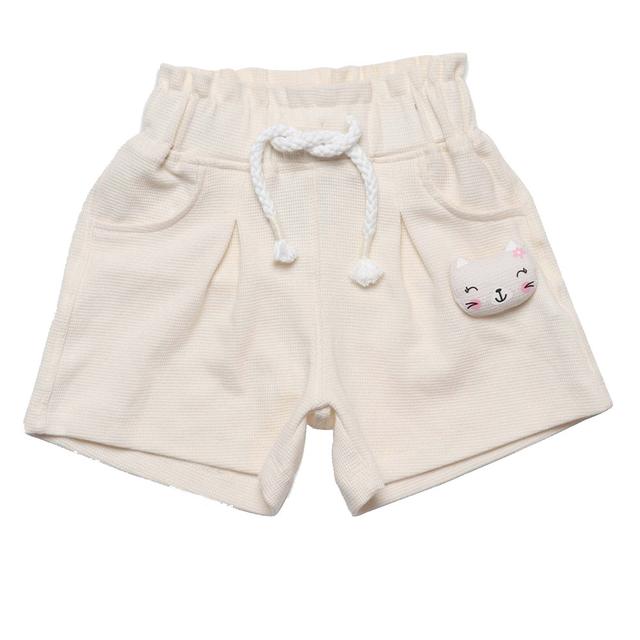 Little Kangaroos - Baby Girl Full Elastic Shorts - Cream