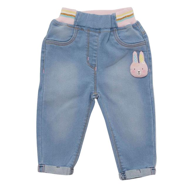 Little Kangaroos - Baby Girl Full Elastic Denim Jeans - Light Blue