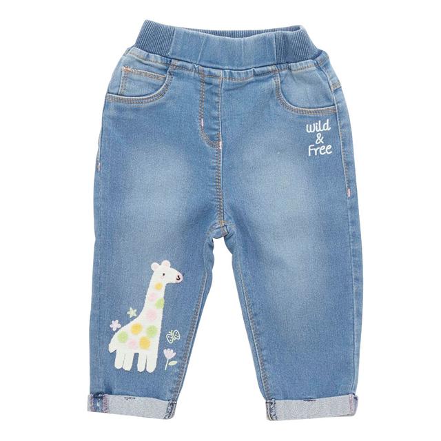 Little Kangaroos - Baby Girl Full Elastic Jeans w/ Pockets - Light Blue