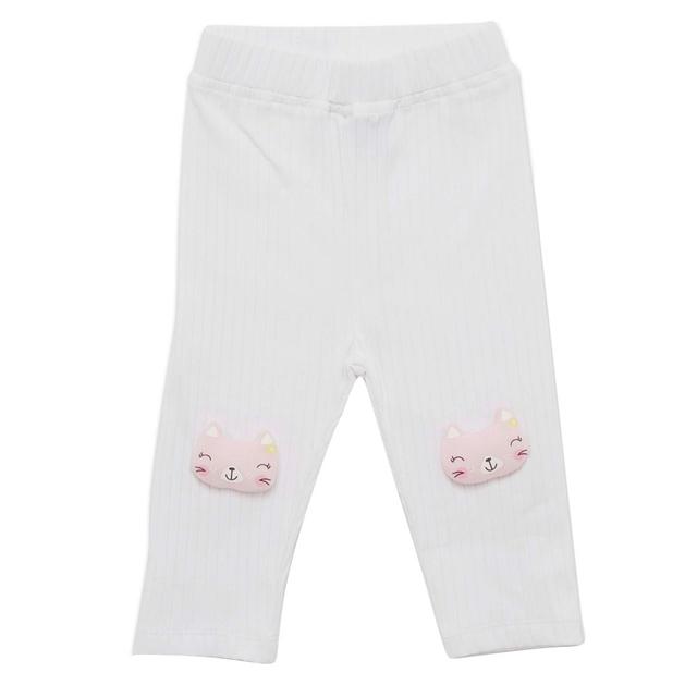 Little Kangaroos - Baby Girl Full Elastic Leggings - White