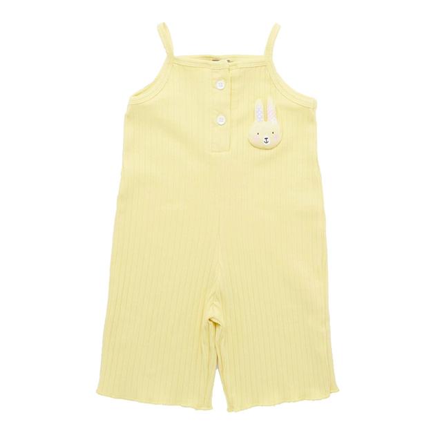 Little Kangaroos - Baby Girl Sleeveless Jumpsuit - Lemon