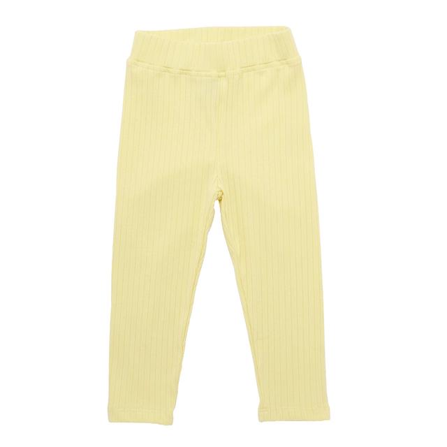 Little Kangaroos - Girl Knitted Leggings - Lemon