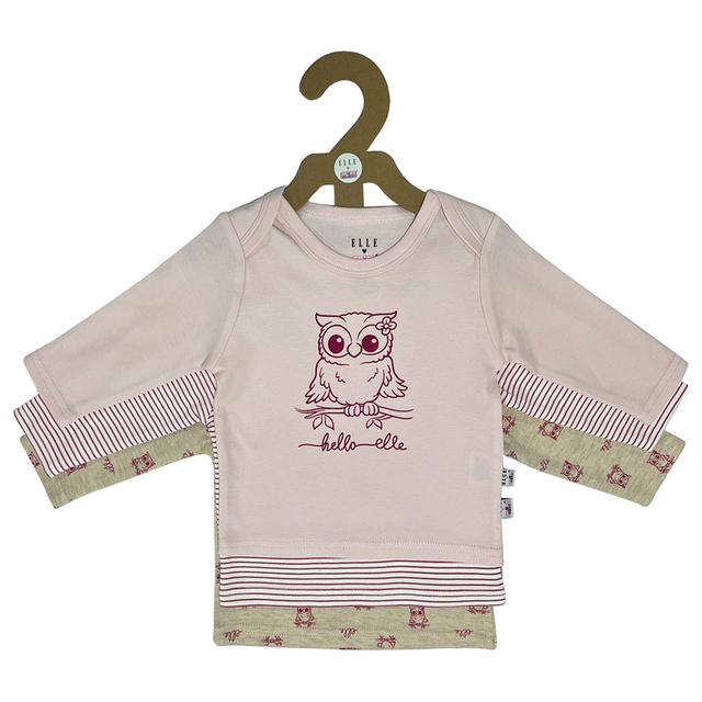 Smart Baby - 3pc-Set - Baby Girl Full Sleeve T-Shirts