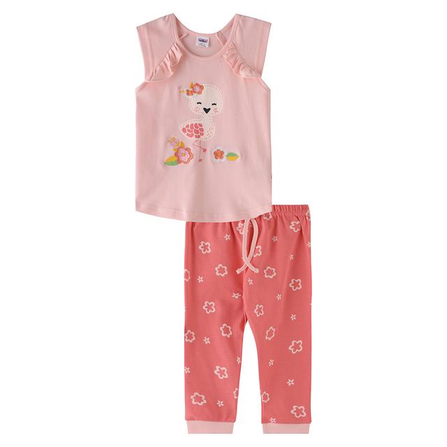 Smart Baby - 2pc-Set - Sleeveless T-Shirt w/ Pants - Pink