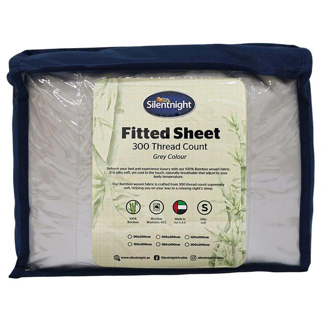 Silentnight - Bamboo Fitted Sheet - Grey - 180 x 200 cm