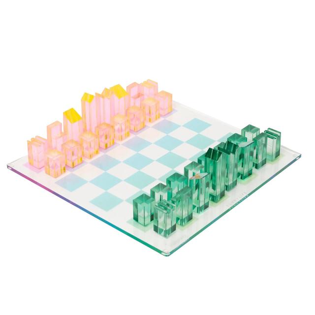 Sunnylife - Lucite Chess & Checkers - Ombre Sherbert