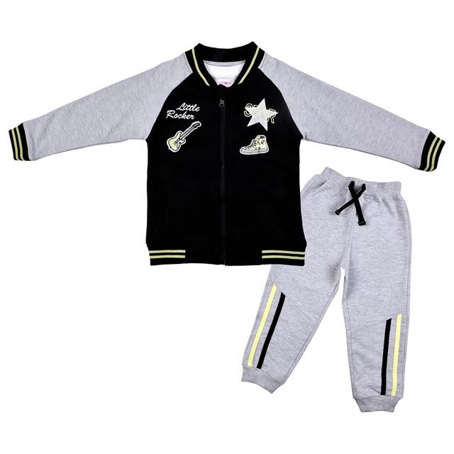 Smart Baby - 3pc-Set - Baby Boy T-Shirt, Rib Jacket And Joggers