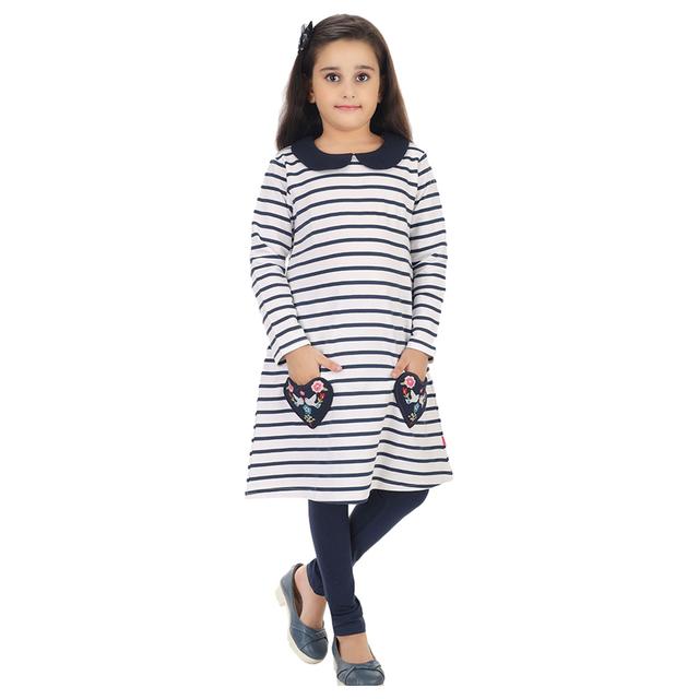 Genius - 2pc-Set - Girl Tunic Top And Leggings - Black/White