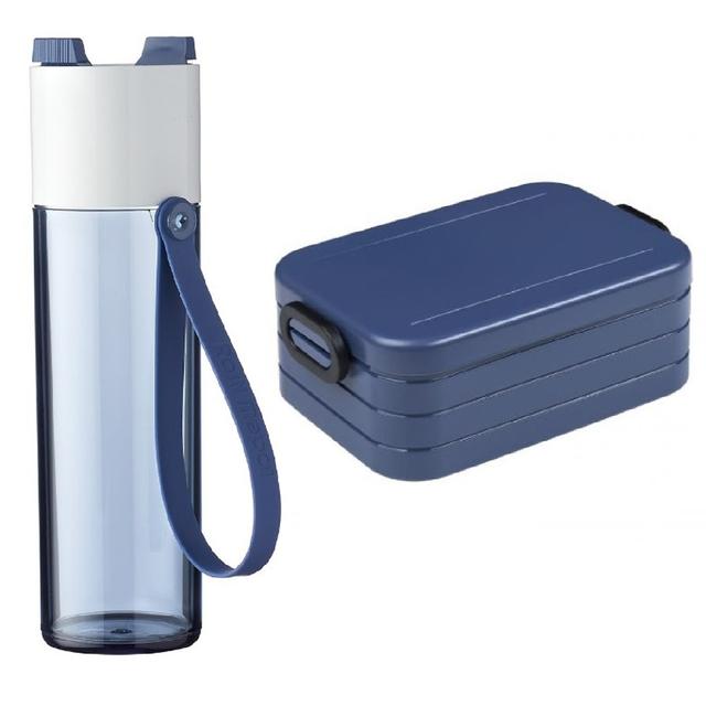 Mepal - Waterbottle Just Water 500ml + Lunchbox Take A Break Midi - Nordic Denim